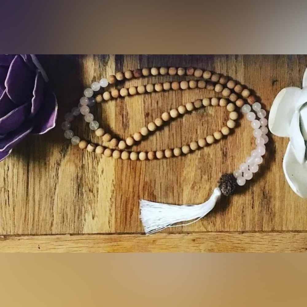 Rose Quartz & Jade Mala - Picture 4 of 4